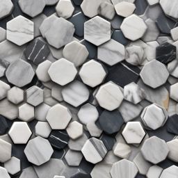 Marble hexagon tile motif top view, product photoshoot realistic background, hyper detail, high resolution