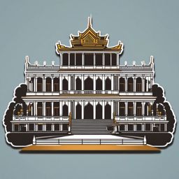 Phnom Penh Royal Palace sticker- Royal residence in the capital of Cambodia, , sticker vector art, minimalist design