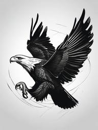 drawing of an eagle with spread wings  minimal rough sketch scribbles,doodles,black and white