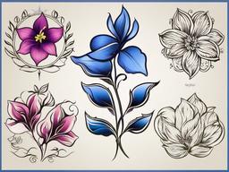 January and July Birth Flower Tattoo-Capturing the essence of January and July with a birth flower tattoo, featuring larkspur, symbolizing love and positive emotions.  simple vector color tattoo
