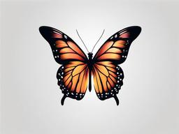 cascading butterfly tattoo  simple color tattoo, minimal, white background