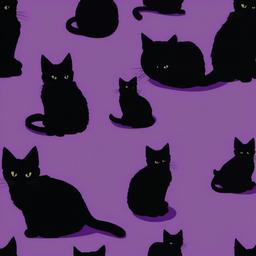 Cat Background Wallpaper - black cat purple background  