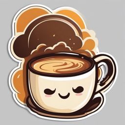 Cheerful Cup of Coffee sticker- Caffeine Hug Delight, , color sticker vector art