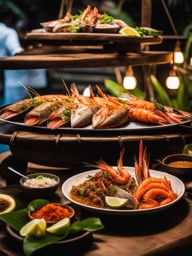 balinese seafood paradise - freshly caught fish, prawns, and crabs prepared with bold spices. 