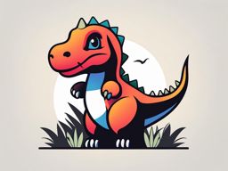 dino tattoo minimalist color design 