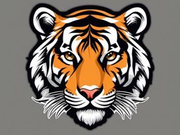 Siberian Tiger Sticker - A fierce Siberian tiger with bold stripes, ,vector color sticker art,minimal