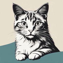 cat clip art: curious cat with a mischievous expression. 