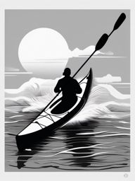 Kayak with paddle tattoo. Solo exploration in ink.  minimalist black white tattoo style