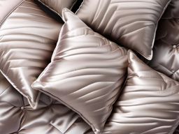 Quilted silk cushions top view, product photoshoot realistic background, hyper detail, high resolution