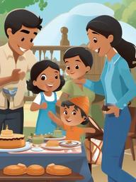 Bluey clipart - Bluey in a family gathering  vector clipart