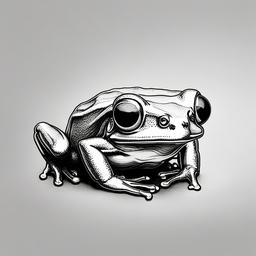 drawing of glass frog  minimal rough sketch scribbles,doodles,black and white