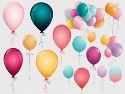 Wedding Balloons clipart - Colorful wedding balloons, ,vector color clipart,minimal