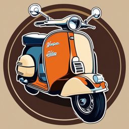 Vintage Vespa Sticker - Classic Italian ride, ,vector color sticker art,minimal