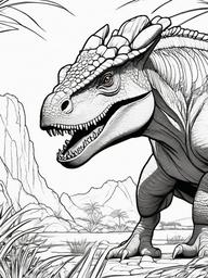 Dinosaur Coloring Pages - Pachycephalosaurus Headbutting  simple coloring pages