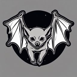 Vampire Bat Sticker - A nocturnal vampire bat with outstretched wings, ,vector color sticker art,minimal