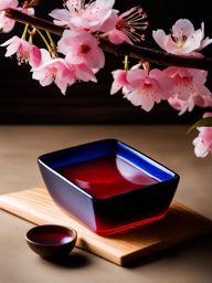 anmitsu, japanese agar jelly dessert, devoured under the shade of cherry blossoms during hanami. 