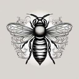 bee sternum tattoo  vector tattoo design