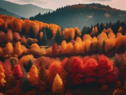 Cozy Autumn Vibe with Fall Season Backgrounds wallpaper splash art, vibrant colors, intricate patterns