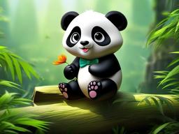 cute panda 3d wallpaper  ,desktop background wallpaper