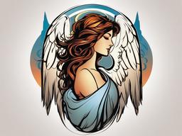 angel and halo tattoo  simple vector color tattoo