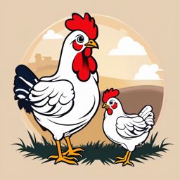 Chicken Family clipart - Chicken family on the farm, ,vector color clipart,minimal