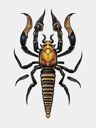 Egyptian Scorpion Tattoo - Explore Egyptian mythology with a tattoo featuring a scorpion inspired by ancient symbolism.  simple vector color tattoo,minimal,white background