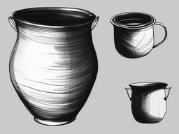 sketch of a pot  minimal rough sketch scribbles,doodles,black and white