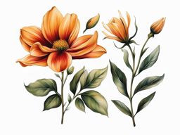 November birth flower tattoo, Tattoos representing the flower associated with the month of November. colors, tattoo patterns, clean white background