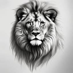 pencil drawing of a lion  minimal rough sketch scribbles,doodles,black and white