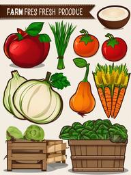 Farm clipart - farm fresh produce on display  