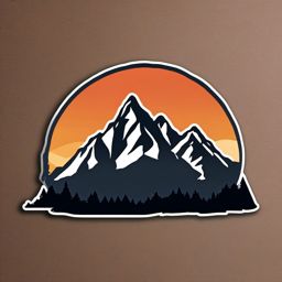 Mountain Silhouette Sticker - Rugged mountain silhouette, ,vector color sticker art,minimal