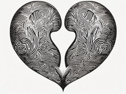 Fingerprint heart tattoo, Two hearts imprinted with fingerprints, forever linking the uniqueness of individuals in love. , tattoo color art, clean white background