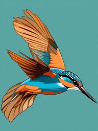 Kingfisher clipart - Colorful bird known for rapid dives while flying, ,color clipart vector style