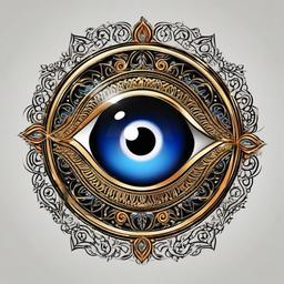 evil eye amulet tattoo  simple vector color tattoo