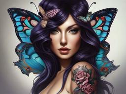 medusa butterfly tattoo  
