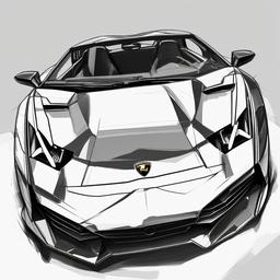 sketch of lamborghini  minimal rough sketch scribbles,doodles,black and white