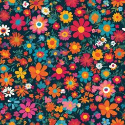 1960s Flower Power - Embrace the colorful and flower-filled '60s era on your tee. , vector art, splash art, retro t shirt design