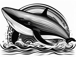 whale clipart black and white 