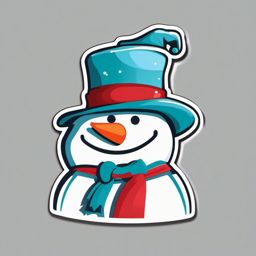 Snowman sticker- Frosty and jolly, , sticker vector art, minimalist design