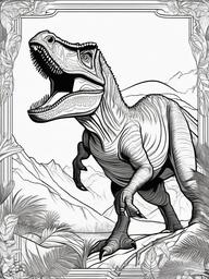 Herrerasaurus Coloring Pages - Early Carnivorous Dinosaur  black outline printable coloring page