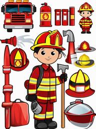 Fireman clipart - fireman and rescue operations  vector clipart