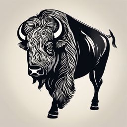 Abstract bison ink. Minimalist strength in art.  minimal color tattoo design