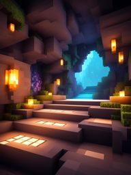 mystical crystal cave with glowing gems - minecraft house design ideas 