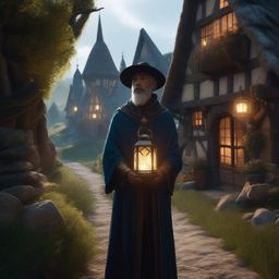Mysterious traveler arrives in a medieval village, bearing a glowing crystal that grants visions of the future.  8k, hyper realistic, cinematic