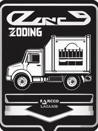 Truck Tailgate Sticker - Cargo loading zone, ,vector color sticker art,minimal