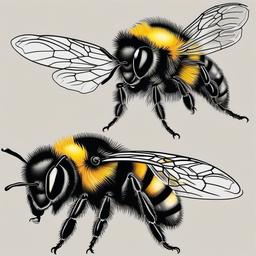 realistic bumble bee tattoo  vector tattoo design