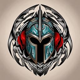 spartan shield tattoo  simple vector color tattoo