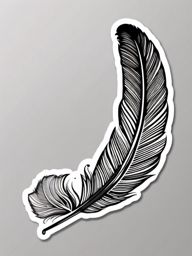 Feather Sticker - Intricate feather illustration, ,vector color sticker art,minimal