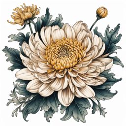 Chrysanthemum tattoo, Tattoos featuring the elegant chrysanthemum flower. colors, tattoo patterns, clean white background