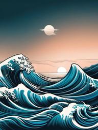 Ocean Wave Tattoo - Vast and beautiful, evoking tranquility, strength, and the ever-changing maritime landscape.  simple tattoo design